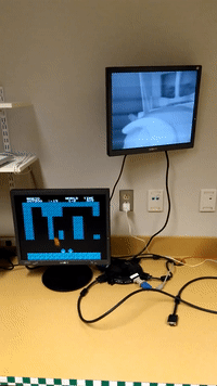 playing mario in a scanner